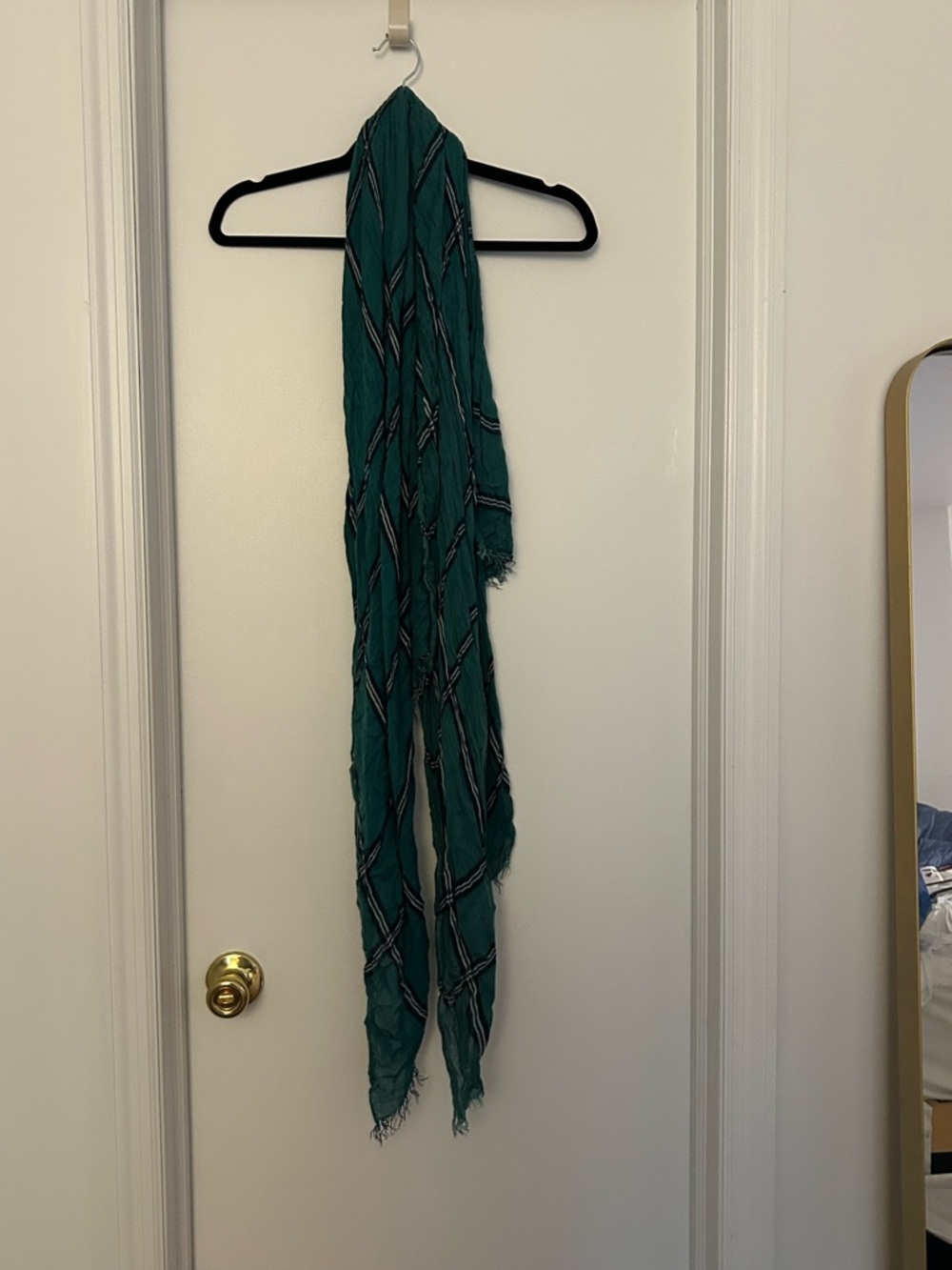 Plaid teal scarf